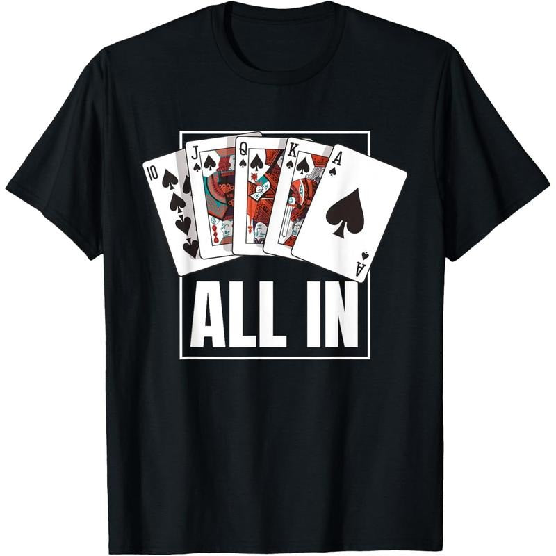 Poker Shirt Royal Flush All in Player Texas Holdem T-Shirt made in usa Hoodie Sweatshirt | PrintMintTees.com