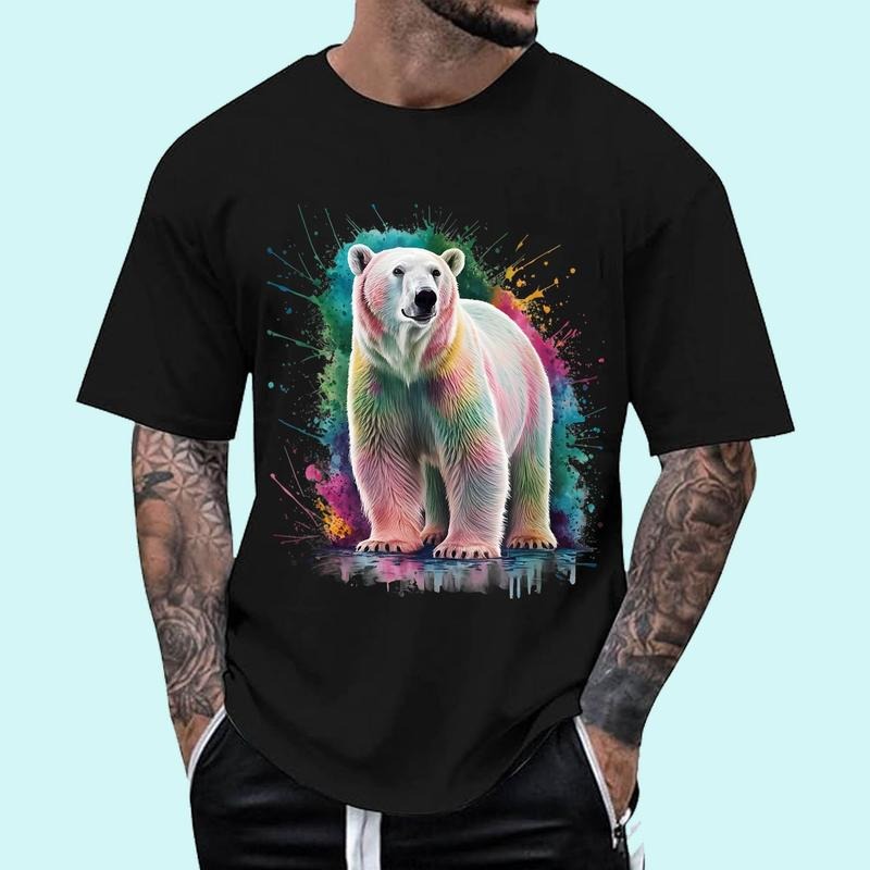 Polar Bear Woman Colorful Watercolor Polar Bear Cotton 100% Top Trending T-Shirts, Hoodie, Sweatshirt