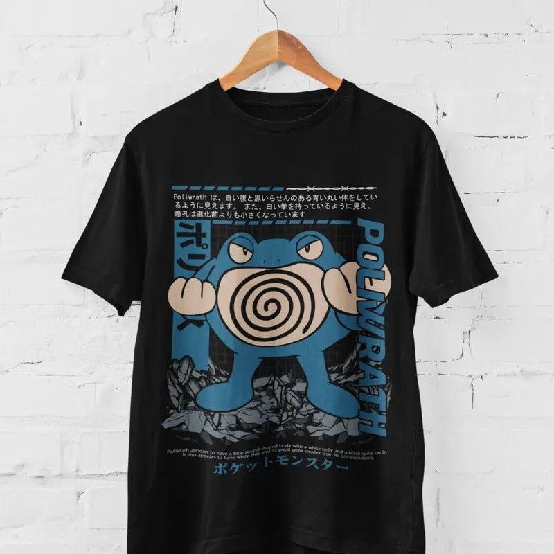 Poli Wrath Pocket Monsters Retro Art Graphic Tee Anime T-shirt Gift Idea Present For Him For Her Hoodie Sweatshirt