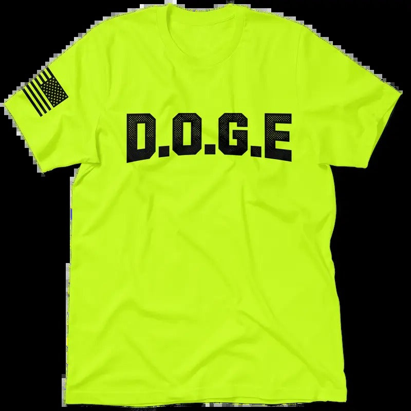 DOGE Hi Visibility Safety Yellow Work T-Shirt Jersey Men's 30-Day Guarantee Quality Cotton/Poly Blend Top with Blue...