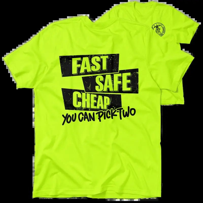 Fast Safe Cheap Hi Visibility Safety Yellow Work T-Shirt Jersey Men's 30-Day Guarantee Quality Cotton/Poly Blend Top with...