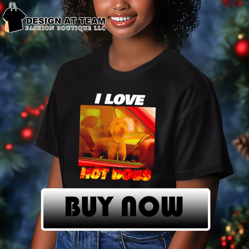 Poodle I love hot dogs shirt