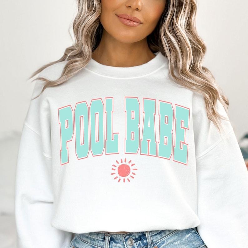 Pool Babe , Retro Summer , Summer Shirt ,  Summer , Beach shirt Hoodie Sweatshirt | PrintMintTees.com