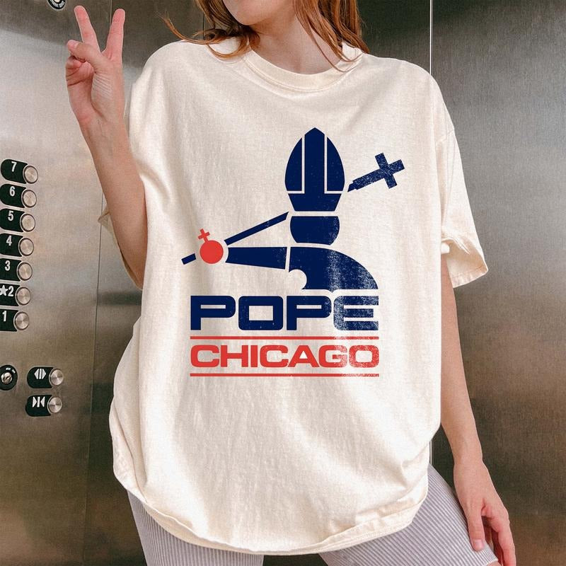Pope Chicago Unisex T-Shirt, Pope Robert Prevost Shirt, Religious Tee, Pope Shirt, Jesus T-Shirt Gift, Christian Graphic...