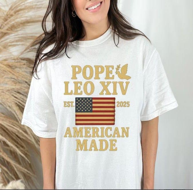 Pope Leo XIV First American Pope Retro Tshirt Hoodie Sweatshirt | PrintMintTees.com