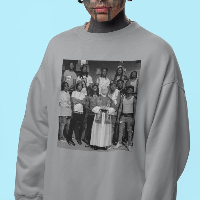 Pope from Oblock Shirt, First American Pope, Pope Back to Da Hood, Funny Catholic Shirt, Gift for Men for Woman Casual...