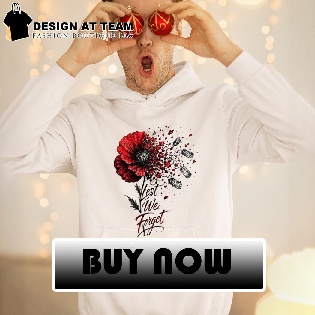 Poppy flower military dog tags Lest We Forget remembrance shirt