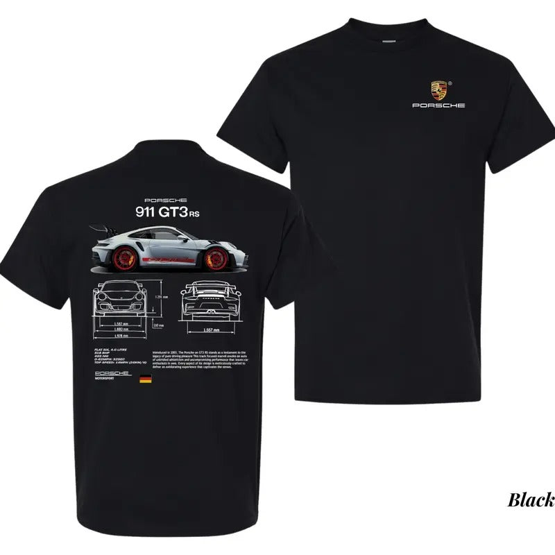 Porsche 911 GT3 RS Aesthetic T-shirt, Graphic Car Tees, Stylish Car Merch for Automotive Enthusiasts Hoodie Sweatshirt