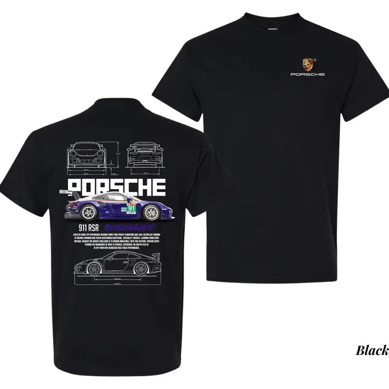 Porsche 911 RSR Rothmans Aesthetic T-shirt, Graphic Car Tees, Stylish Car Merch for Automotive Enthusiasts Hoodie Sweatshirt