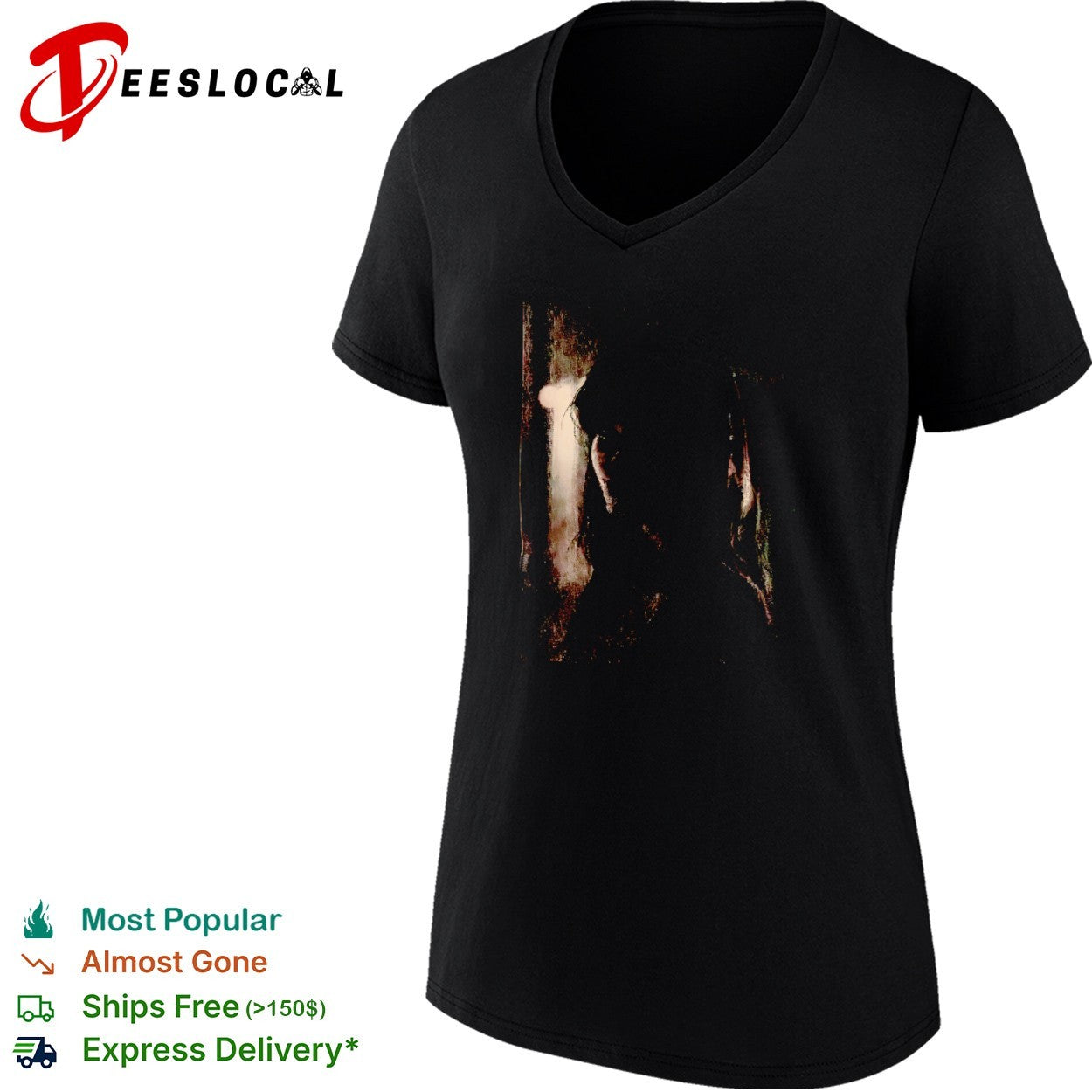 Portrait of a Mystery in the Dark Atmospheric Lighting Charcoal shirt