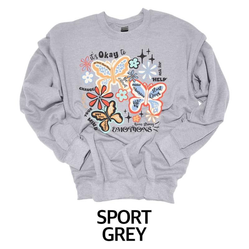 Positive Affirmation Butterfly T-Shirt or Crewneck Sweatshirt unisex fit Hoodie | PrintMintTees.com