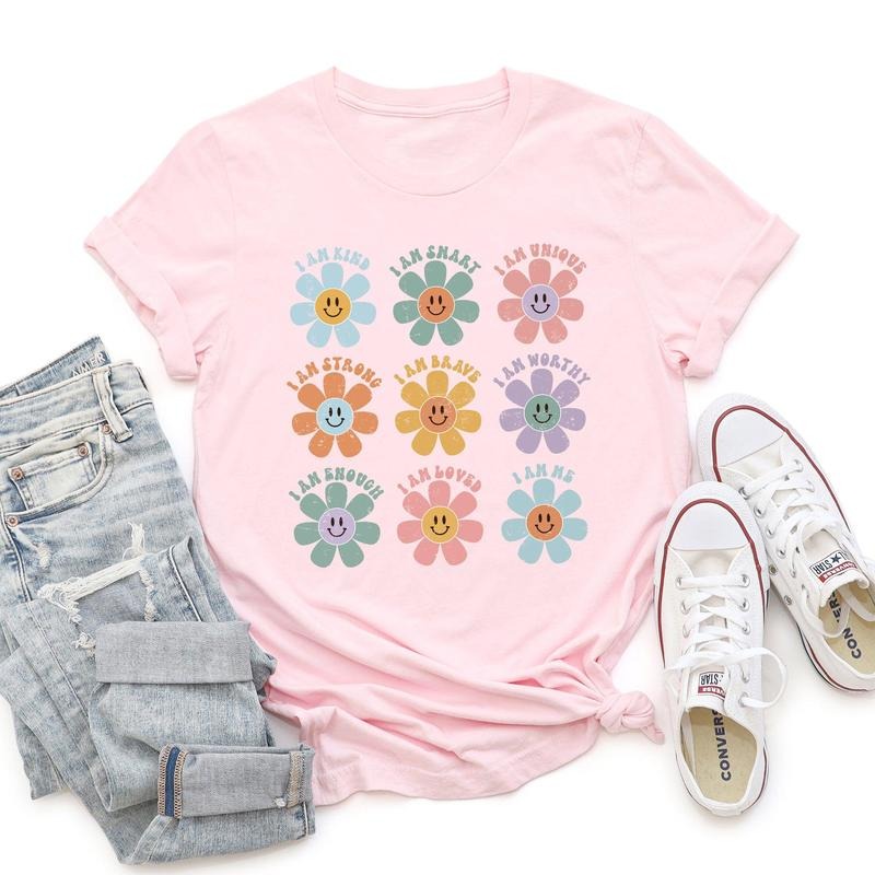 Positive Affirmations, Daisy, Retro, Super Soft Tshirt Hoodie, Sweatshirt | PrintMintTees.com