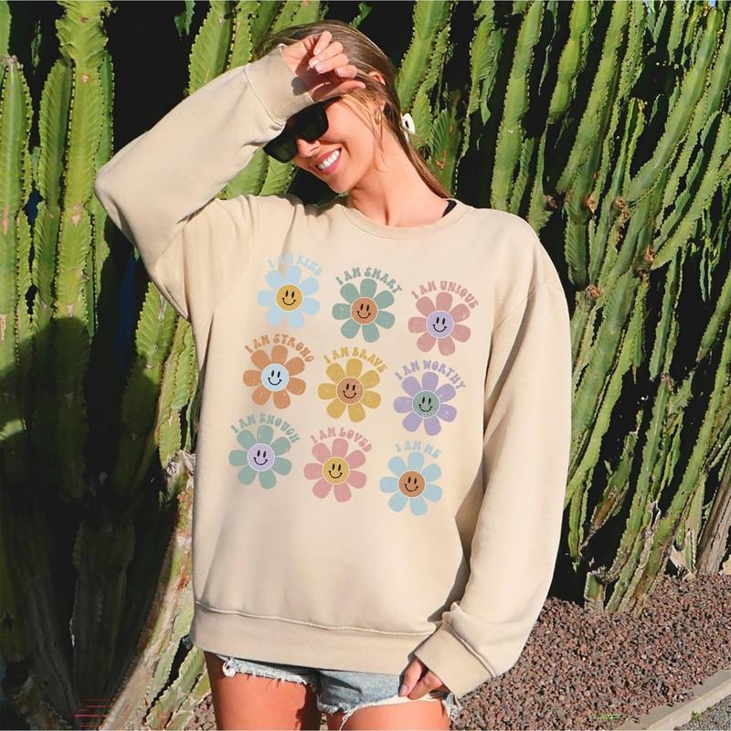 Positive Affirmations, Daisy, Retro, Sweatshirtstyle{n002}2 T-Shirts, Hoodie, Sweatshirt | PrintMintTees.com
