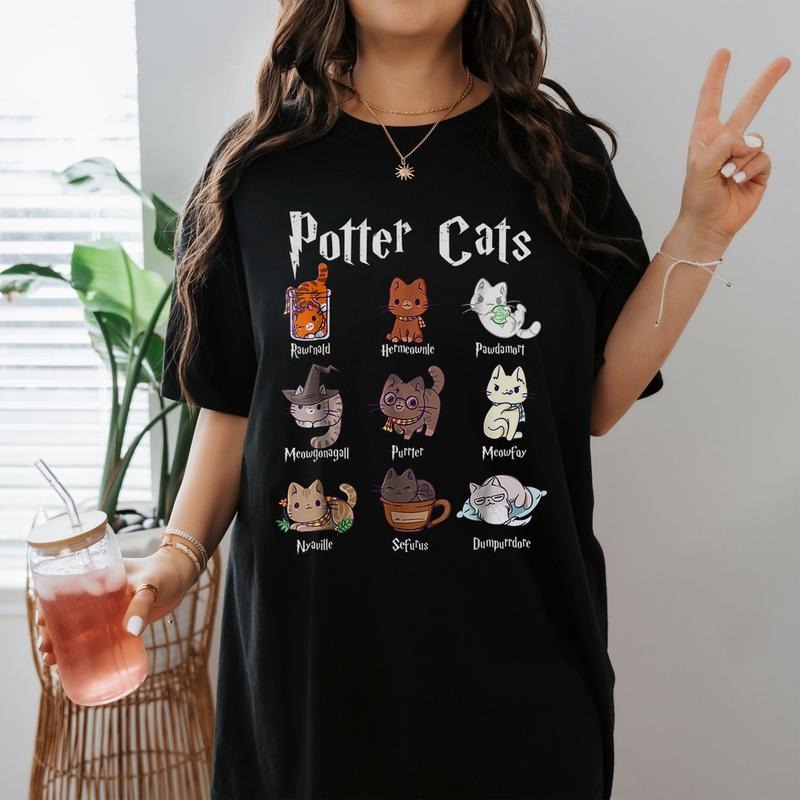 Potter Cats Tshirt Hairy Pawter Kitten Funny Shirt Hoodie Sweatshirt | PrintMintTees.com