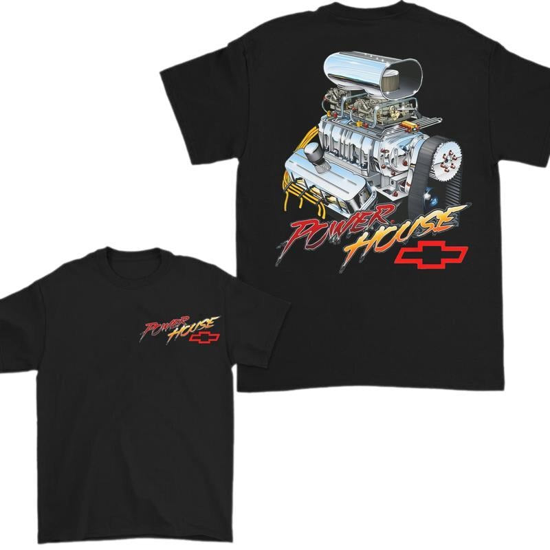 Power House Chevy Blown Big Block 2 Sides Shirt, Menswear Top Car, Casual Graphic Tee, Gift for Men for Woman Hoodie...
