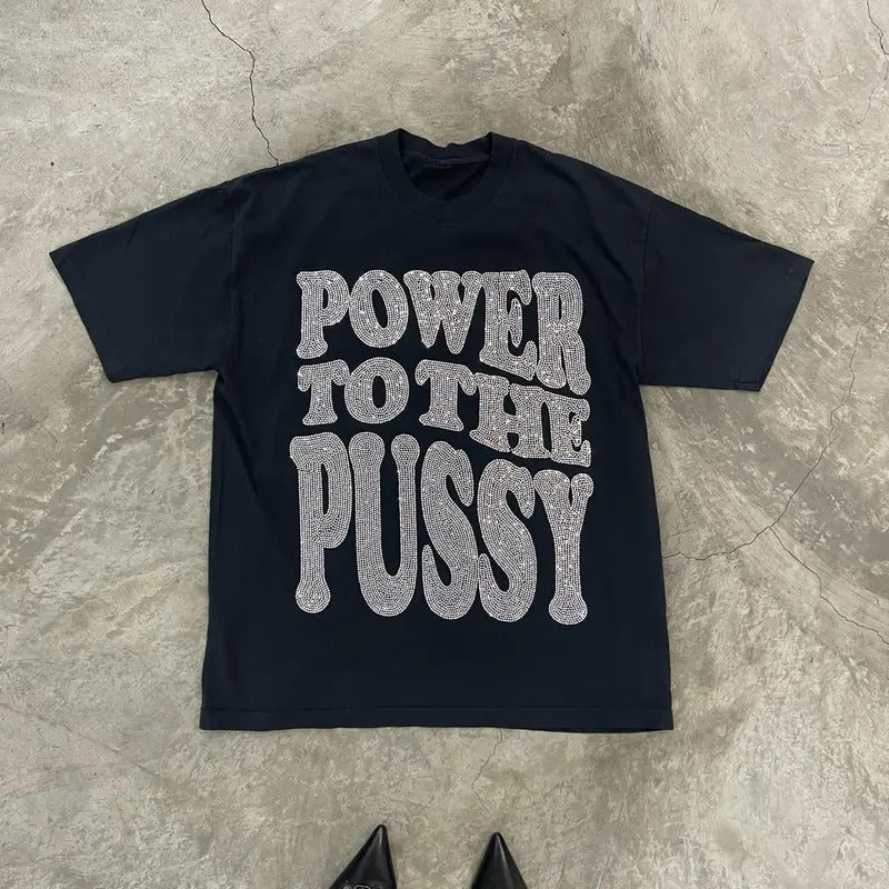 Power to the P Rhinestoned Heavy Weight T-Shirt for Women christmas shirt Hoodie Sweatshirt | PrintMintTees.com