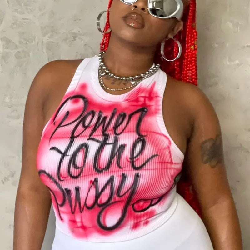 Power to the P Ribbed Airbrush Tank Top Crew Neck christmas shirt Hoodie Sweatshirt | PrintMintTees.com