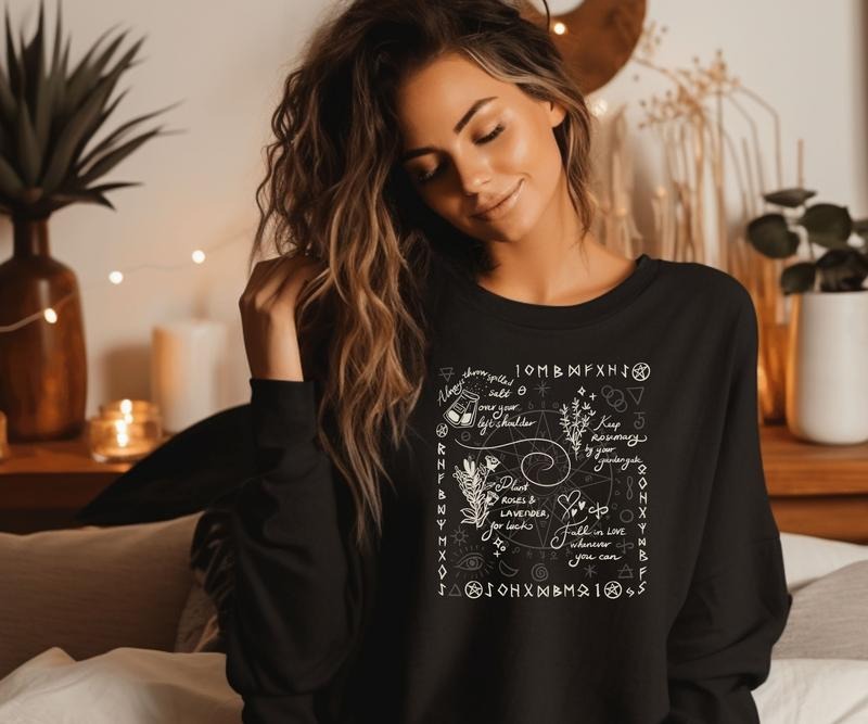 Pract Magic Themed Crewneck Sweatshirt Comfortable Shirt Hoodie | PrintMintTees.com