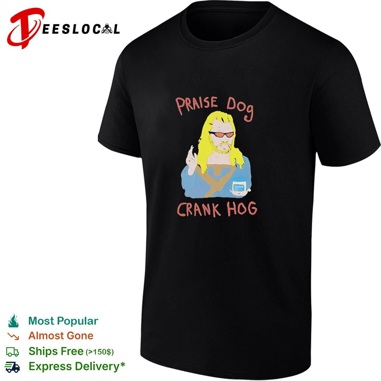 Praise dog crank hog man portrait shirt