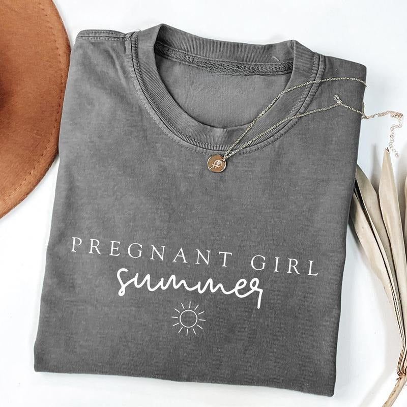 Pregnant Girl Summer Shirt 100% Cotton Fit Hoodie Sweatshirt | PrintMintTees.com