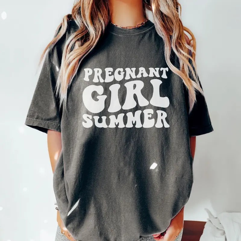 Pregnant Girl Summer Shirt, Mom to Be Shirt Hoodie Sweatshirt | PrintMintTees.com