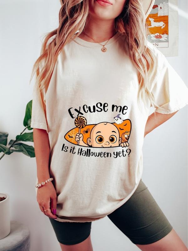 Pregnant Halloween Shirt, Excuse Me Is It Halloween Yet Shirt, Funny Baby October Shirt, Pregnancy Halloween Outfit, Mom...