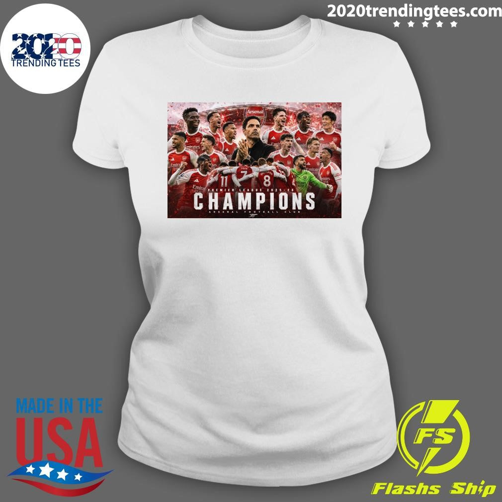 Premier League 2025-26 Champions Arsenal Football Club Shirt
