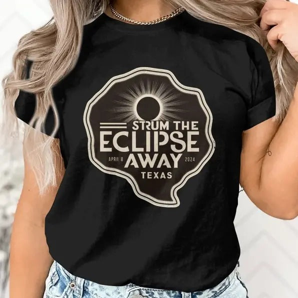 Premium  2024 Texas Solar Eclipse T-Shirt, Unique Eclipse Graphic Tee, April 8 Event Astronomical Shirt, Unisex Hoodie...