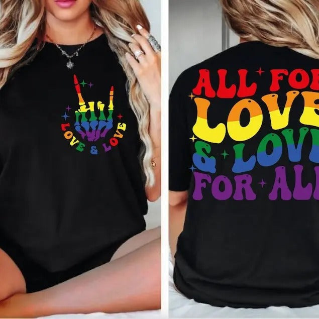 Premium  All For Love And Love For All , Pride Ally,Gay Pride LGBTQ , Pride Month sweatshirt Shirt Hoodie | PrintMintTees.com