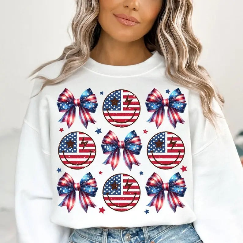 Premium  America Coquette Bow ,4th of July,Coquette 4th Of July Shirt Hoodie Sweatshirt | PrintMintTees.com