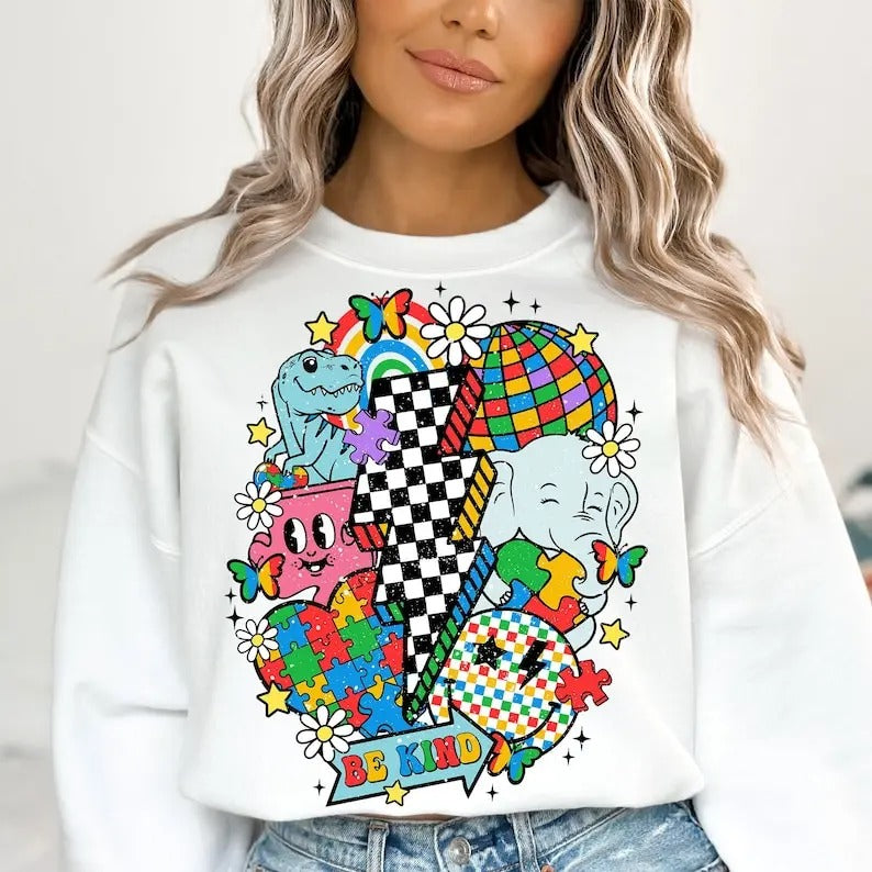 Premium  Autism Awareness , Puzzle , Acceptance, Mom, Retro sweatshirt Shirt Hoodie | PrintMintTees.com