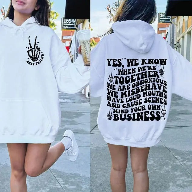 Premium  Best Friend Mind your own Business sweatshirt Shirt Hoodie | PrintMintTees.com