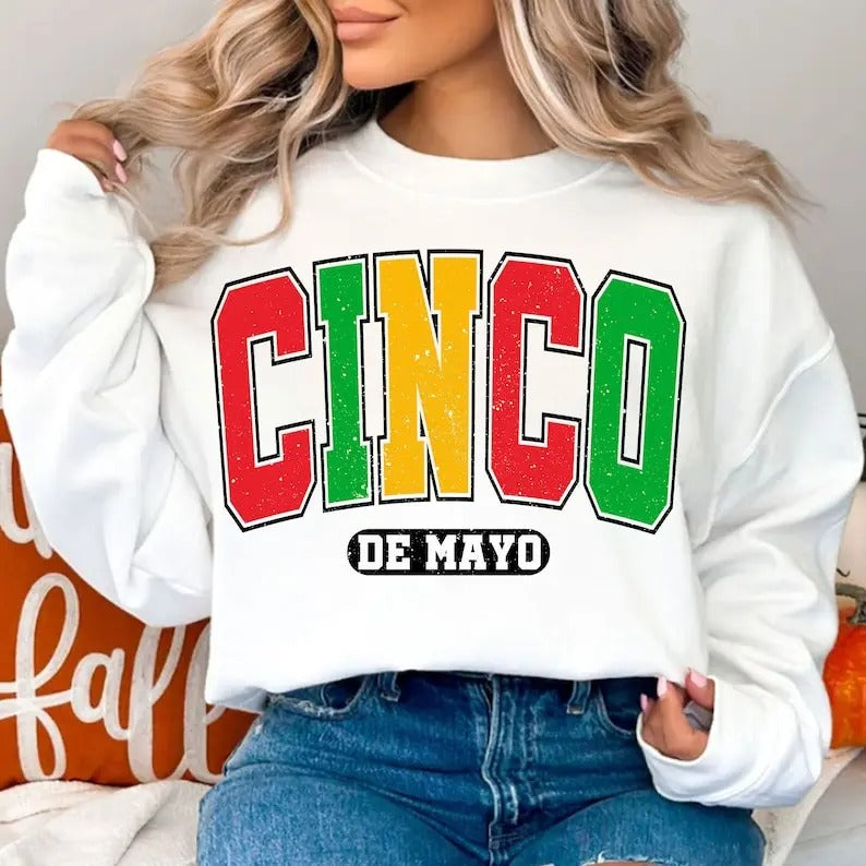 Premium  Cinco de Mayo Varsity  , Mexican  , Fiestasweatshirt Shirt Hoodie Sweatshirt | PrintMintTees.com