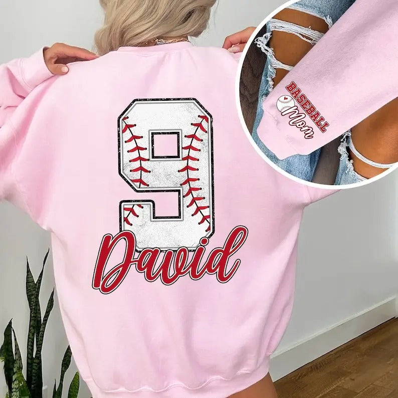 Premium  Custom Baseball Mom Shirt, In My Baseball Mom Era Shirt, Sports Mom Shirt, Game Day, Baseball Name and Number...