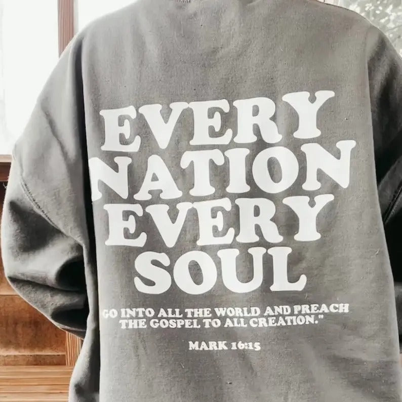 Premium  Every Nation Every Soul God Is Good All The Time Hoodie, Christian Hoodie, Jesus Hoodie, Cozy Sweatshirt, Words...