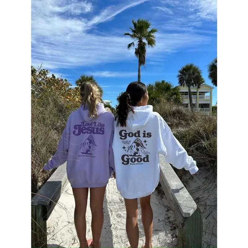Premium  God is Good Hoodie, Christian Hoodie, Religious crew, Bestfriend Matching Hoodie, Oversized Beach Sweatshirt,...