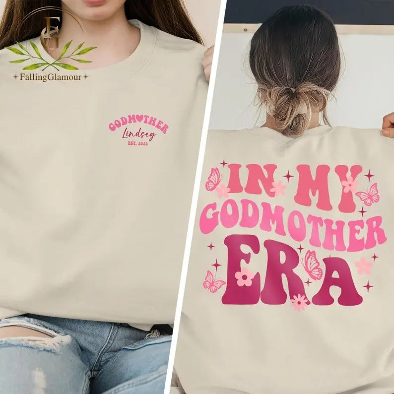Premium  In Godmother Era Shirt, Custom Godmother Gift, God Mother Proposal,Godmom Gift,Mother Gifts for Women,God Mother...