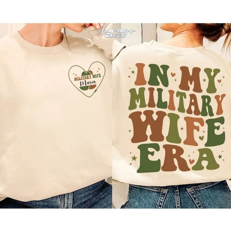 Premium  In my Military Wife Era Sweatshirt,Military Wife Shirt,Military Wife Gift,Proud Military Wife Gifts,Military...