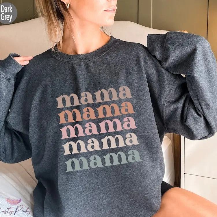 Premium  Mama Row Sweatshirt, Vintage Mama Hoodie, Mama Shirt, Retro Mama Sweater, New Mom Gifts, Mommy Sweaters, Gift...