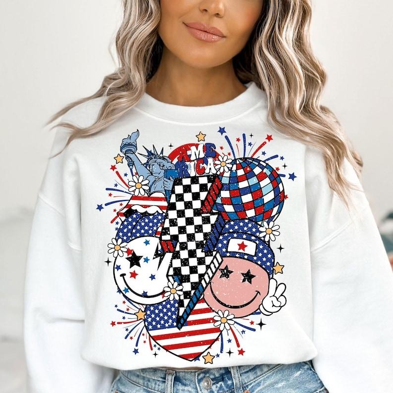 Premium  Retro 4th of July,4th of July Fourth Of July shirt Hoodie Sweatshirt | PrintMintTees.com