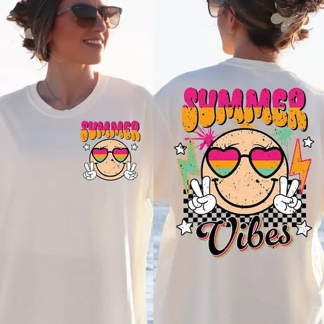 Retro Summer Groovy Summer Smiley Face Summer T-Shirts, Hoodie, Sweatshirt