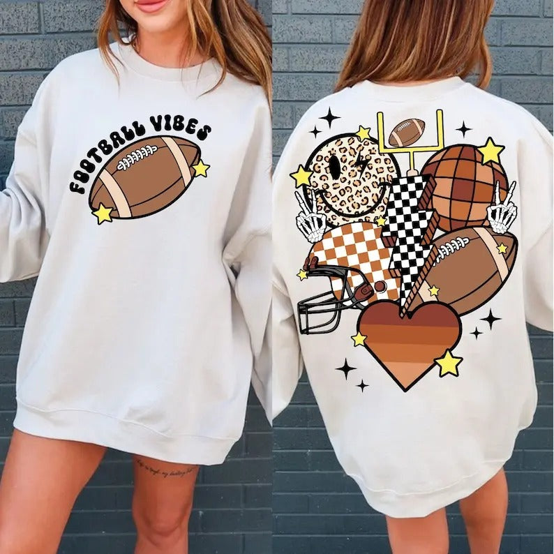 Premium  Retro football , football , Football Mama sweatshirt Shirt Hoodie | PrintMintTees.com
