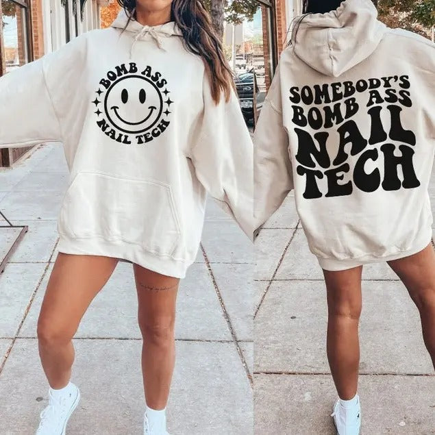 Premium  Somebody's Bomb Ass Nail Tech ,Somebody's, Nail Tech, Nail Artist, Wavy, Trending shirt Hoodie Sweatshirt