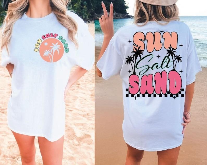 Premium  Sun salt sand , summer , trendy beach vacation Shirt Hoodie Sweatshirt | PrintMintTees.com