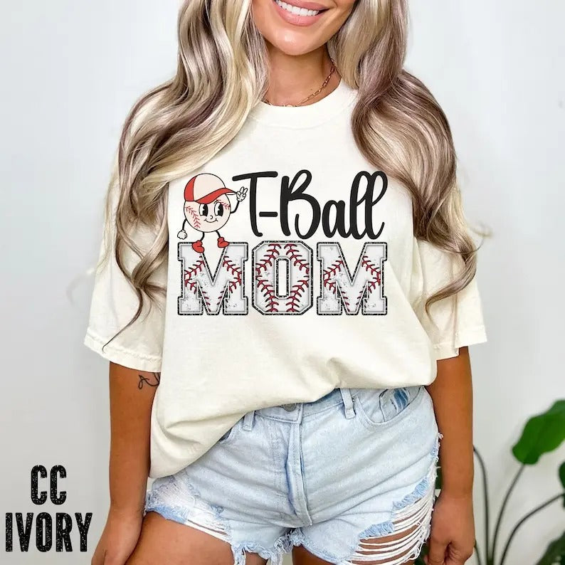 T Ball Mom Shirt T Ball Mom Baseball Mom Cute T Ball Mom Mom Life Shirts T-Shirts, Hoodie, Sweatshirt