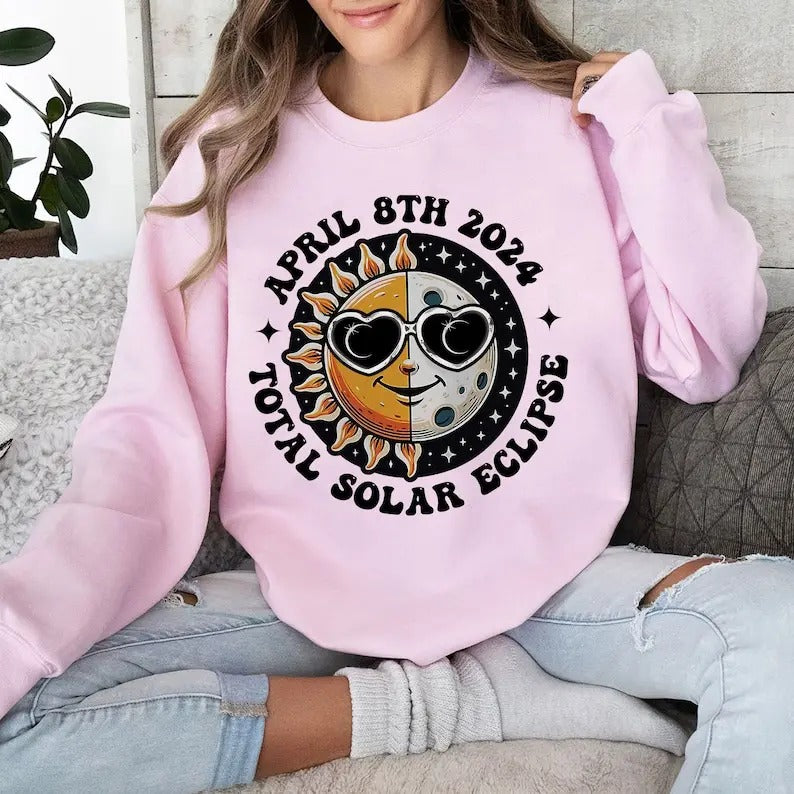 Premium  Total Solar Eclipse April 8th 2024 , Trendy Shirt Png Sublimation, Retro Solar Eclipse 2024 shirt Hoodie Sweatshirt