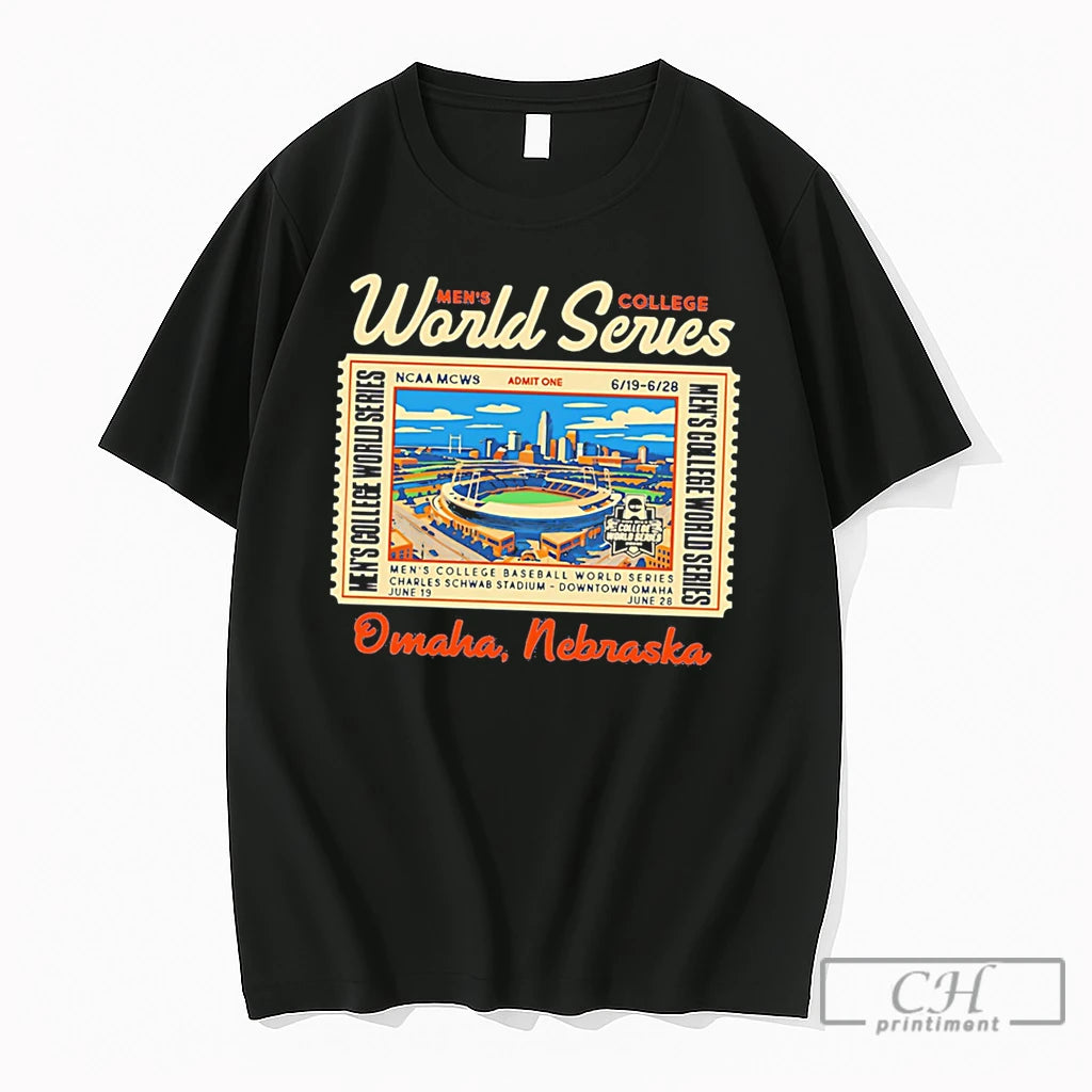 Premium 2026 Mens College World Series Ticket Tee