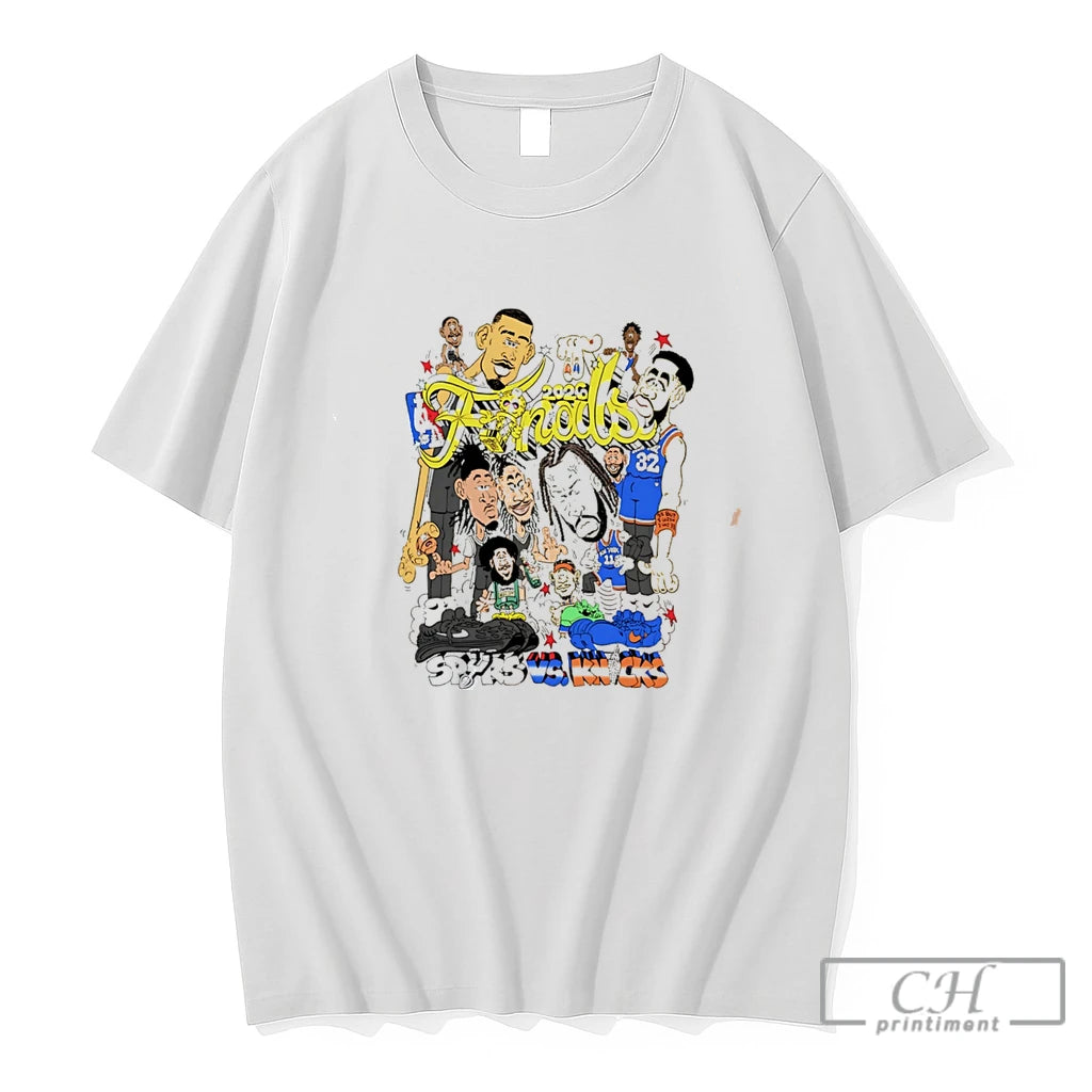 Premium 2026 Nba Finals Spurs Vs Knicks Caricature Tee
