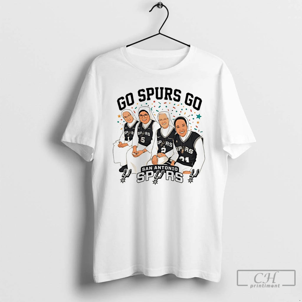 Premium 3pvw8nqd Nuns Cartoon Go Spurs Go San Antonio Spurs Basketball Nba 2026 T Shirts
