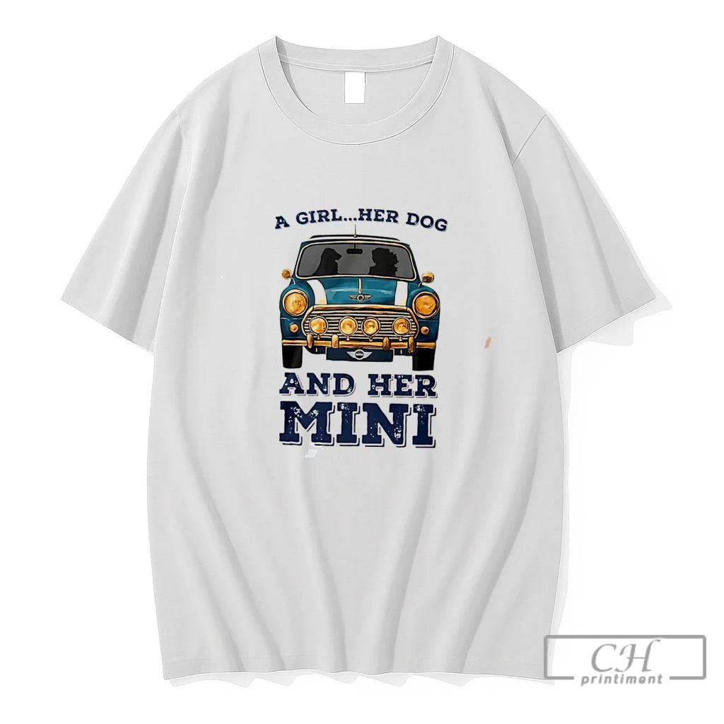 Premium A Girl And Her Dog And Her Mini Car Tee